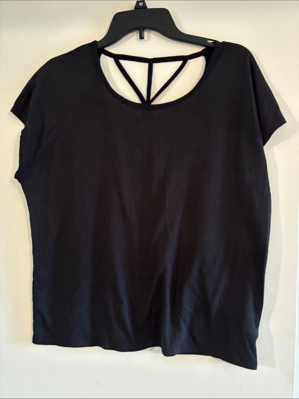 GAIAM Black Short Sleeve Tee with Strappy Back